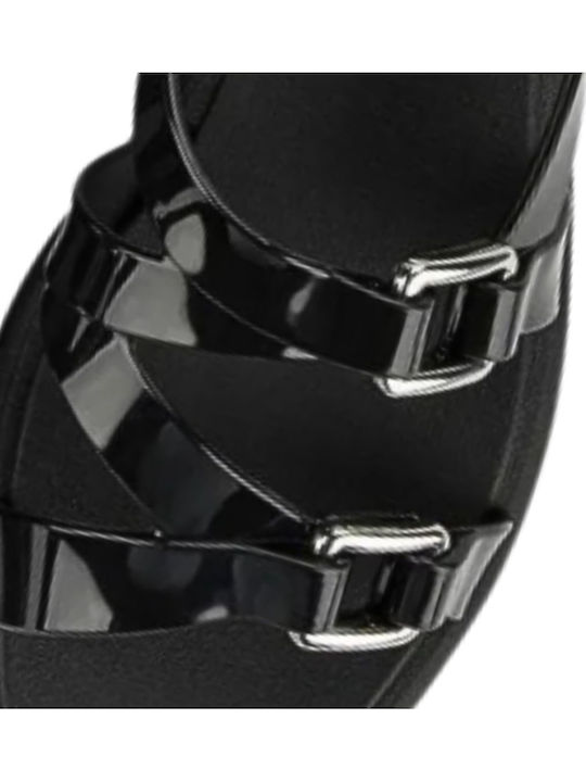 Flache Sandalen für Damen in Schwarz Farbe
