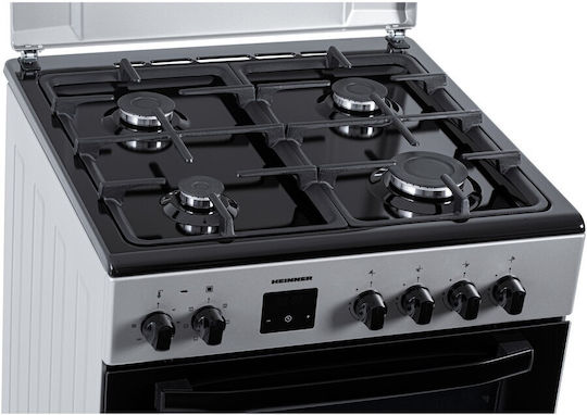 Heinner Κουζίνα 65lt με Εστίες Υγραερίου Π60εκ. Inox