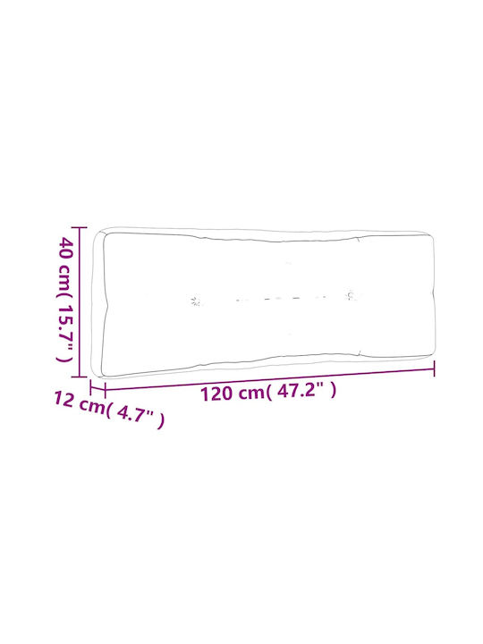 vidaXL Μαξιλάρι για Παγκάκι Παλέτας Γκρι 40x120εκ.