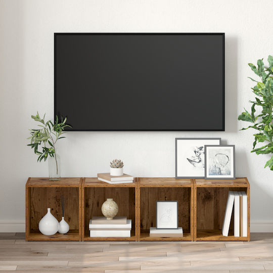 Bibliothek Altes Holz Braun 37x35x37cm