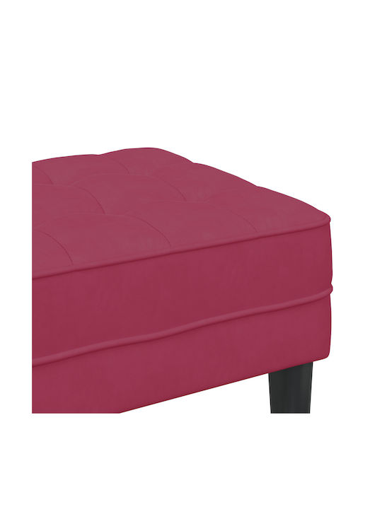 Stool For Living Room Upholstered with Fabric Red Wine 113x57x39cm