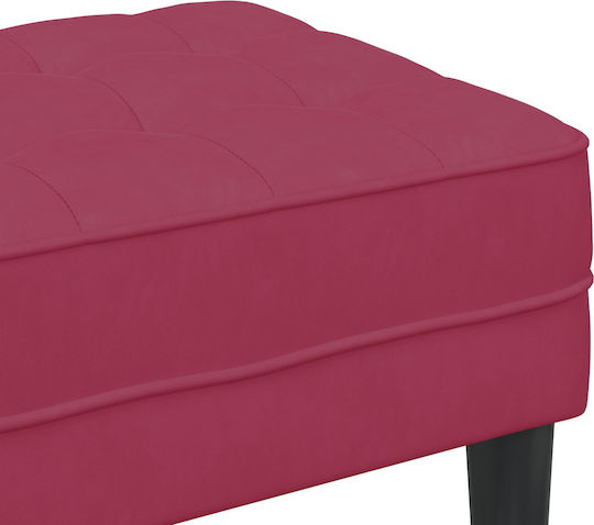 Hocker Für das Wohnzimmer Gepolstert mit Stoff Red Wine 113x57x39cm