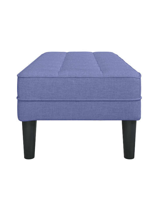 Taburet Tapițat cu Țesătură Albastră 113x57x39 cm
