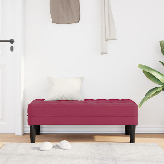 Hocker Für das Wohnzimmer Gepolstert mit Stoff Red Wine 113x57x39cm