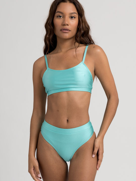Set Bikini Μπουστάκι Ψηλόμεσο Turquoise
