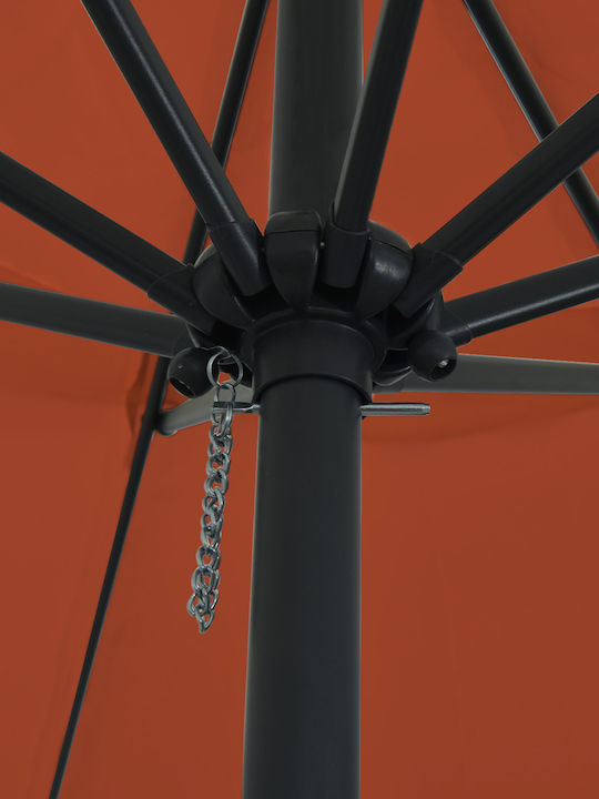 Garten- und Terrassen-Sonnenschirm Rundschreiben Aluminium Orange Φ3.95xΥ2.48m