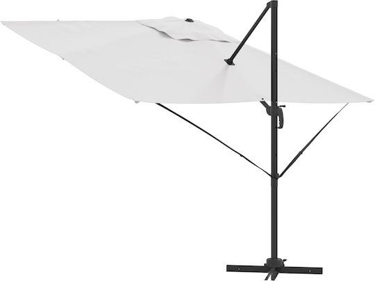 Umbrelă Suspendată Pătrată Din Aluminiu Bej 3x3xÎnălțime 2.65m