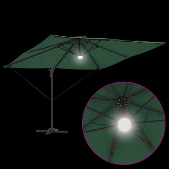Hängender Aluminium Garten- und Terrassen-Sonnenschirm Grüne 2,86x2,85xHöhe 2,7 m