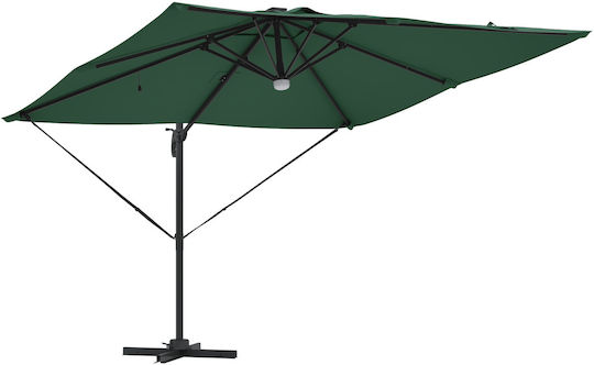 Hängender Aluminium Garten- und Terrassen-Sonnenschirm Grüne 2,86x2,85xHöhe 2,7 m