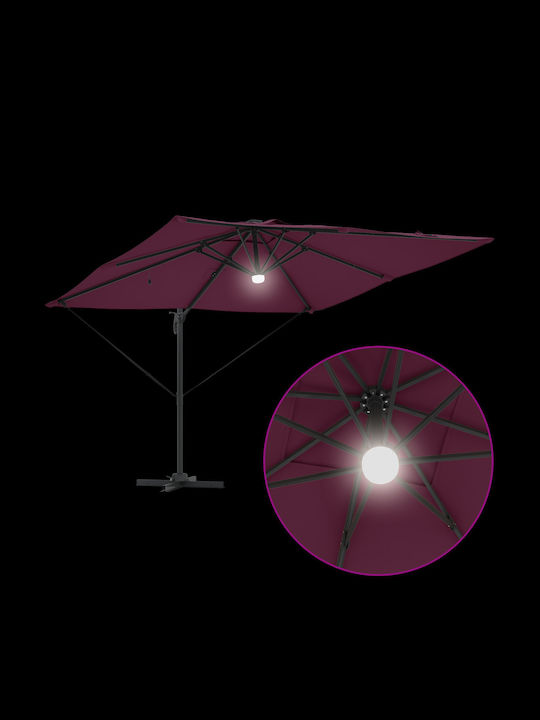 Umbrelă Suspendată Din Aluminiu Burgundy 2.86x2.85xÎnălțime 2.7m