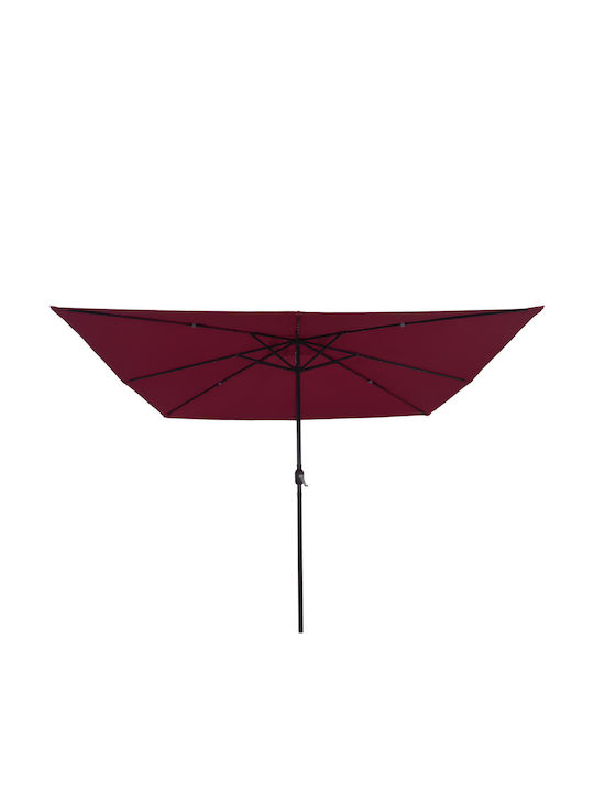 Square Aluminum Burgundy Parasol 2.49x2.49xH2.49m