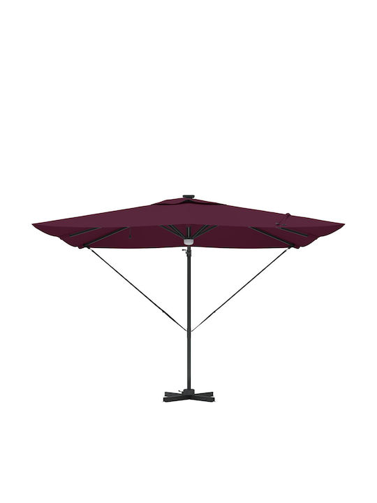 Umbrelă Suspendată Din Aluminiu Burgundy 2.86x2.85xÎnălțime 2.7m
