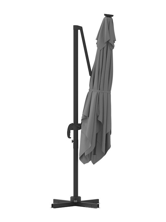 Hanging Aluminum Garden Parasol Grey 2.86x2.85xHeight 2.65m