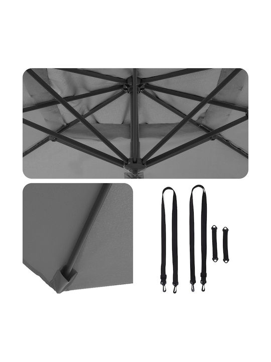 Hanging Aluminum Garden Parasol Grey 2.86x2.85xHeight 2.65m