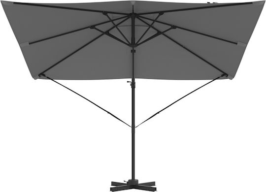 Garten- und Terrassen-Sonnenschirm Hängend Aluminium Gray 2,86x2,85xHöhe 2,65 m