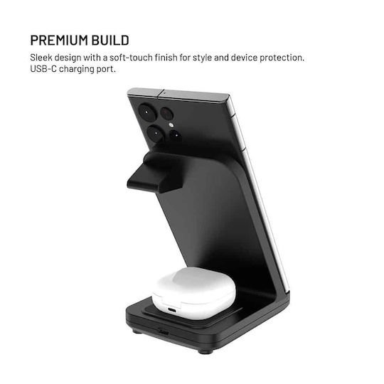 Fixed Ασύρματος Φορτιστής (Qi Pad) με Θύρα USB-C 20W Μαύρος