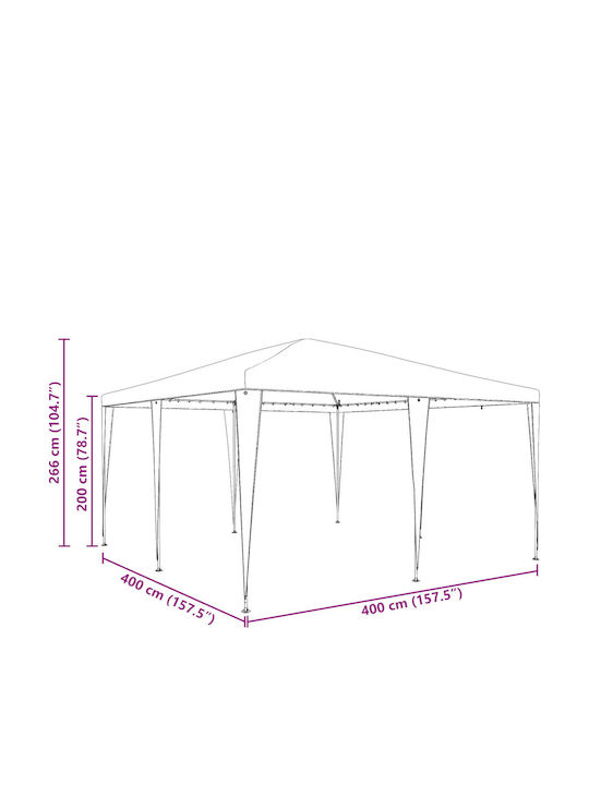 vidaXL Garden Freestanding Gazebo with LED Light Green 4x4cm
