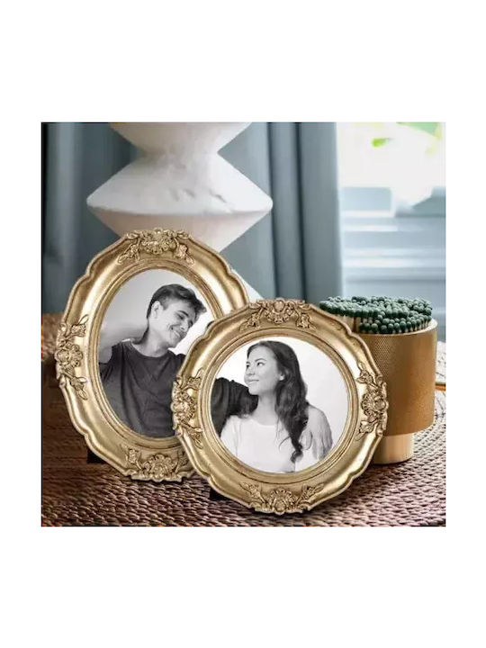 Small Plastic Photo Frame With Gold Frame