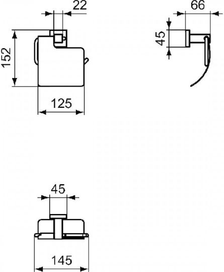 Ideal Standard Iom Square Επιτοίχια Χαρτοθήκη Inox Ασημί
