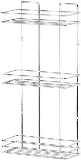 Metalife An der Wand montiert Badezimmerregal Metallisch 11x24x50cm Blau