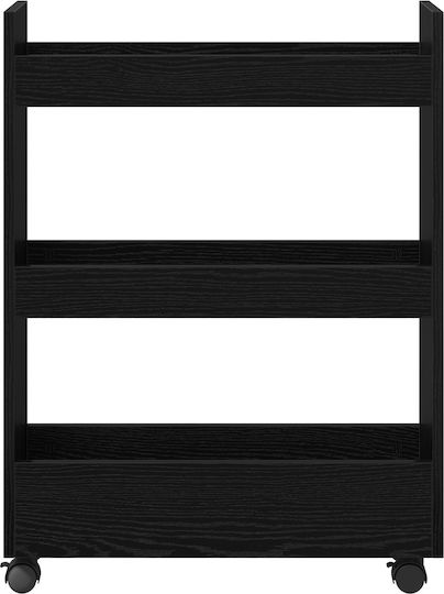 vidaXL Επιδαπέδια Ραφιέρα Μπάνιου Ξύλινη 60x22x80cm Μαύρη