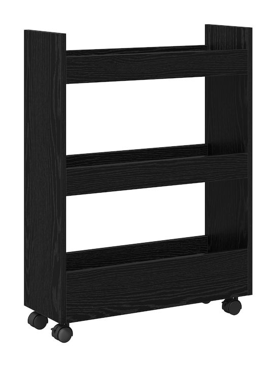 vidaXL Επιδαπέδια Ραφιέρα Μπάνιου Ξύλινη 60x22x80cm Μαύρη