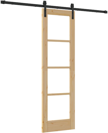Vidaxl Schiebetür Set Zubehör 'orkdal' Massivholz & Glas