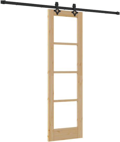 Vidaxl Schiebetür-Set Zubehör 61x198,5 cm Massivkiefernholz