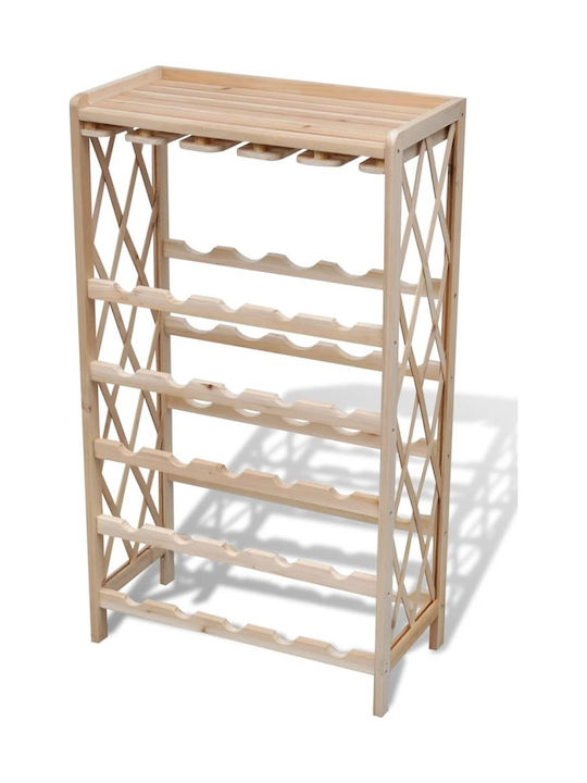 vidaXL С крака Κάβα Ποτών Дърво για 25 Μπουκάλια Кафяв 50x24.7x87.5εκ.