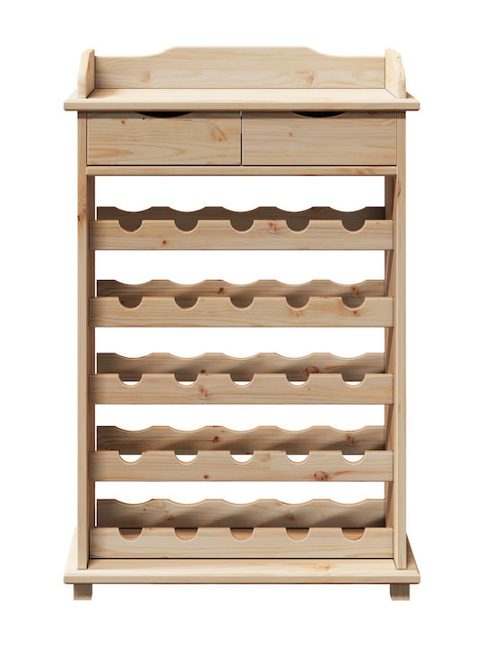 Vidaxl Wine Rack 90x60x30cm Solid Pine Wood 1 Piece Brown