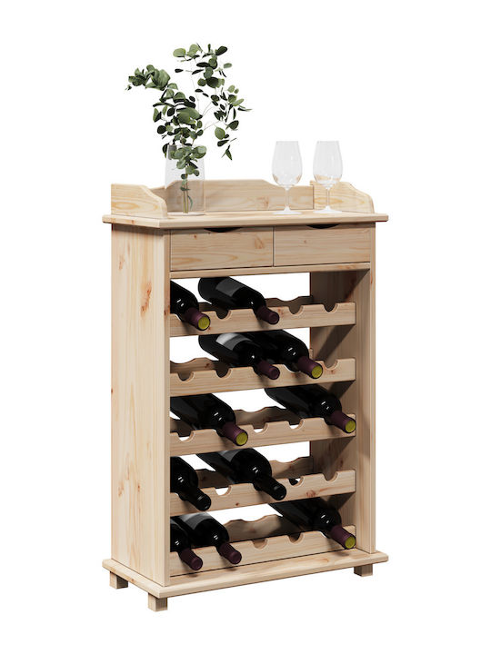 Vidaxl Wine Rack 90x60x30cm Solid Pine Wood 1 Piece Brown