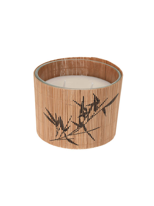Zaros Decorative Candle in Brown Jar 11x8cm