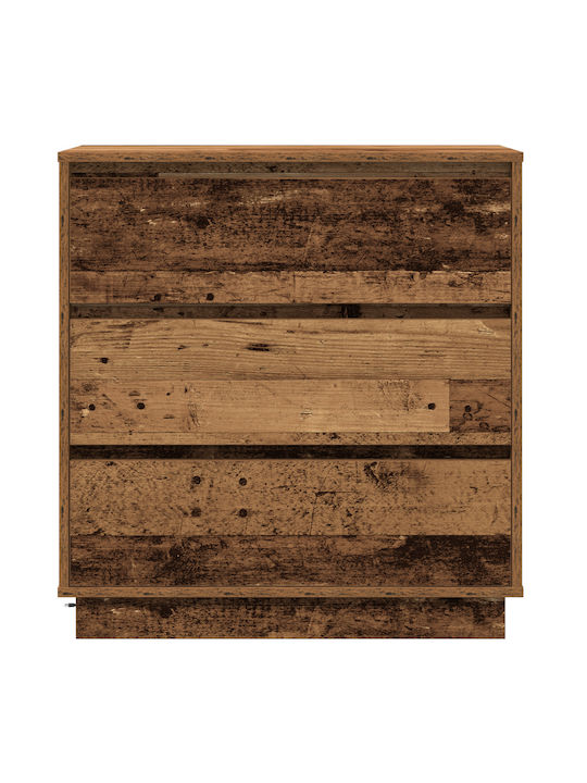 Chest of Drawers of Solid Wood Coffee 71x34.5x75cm