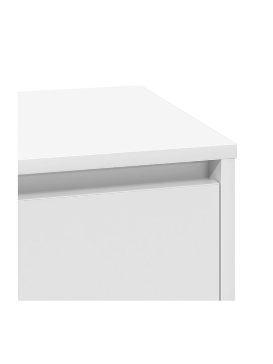 Συρταριέρα Κρεβατοκάμαρας White mit Glasoberfläche 71x34.5x75cm