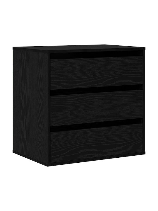 Συρταριέρα Креватокамарас Дървена с 3 чекмеджета Black Oak 60x41x58бр