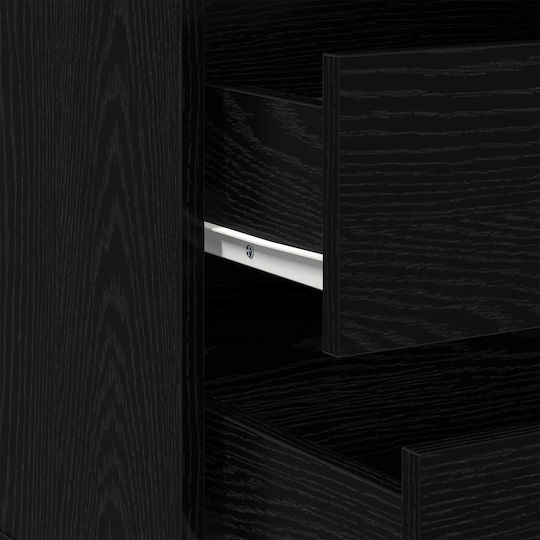 Συρταριέρα Κρεβατοκάμαρας mit 3 Schubladen Black Oak 60x41x58cm