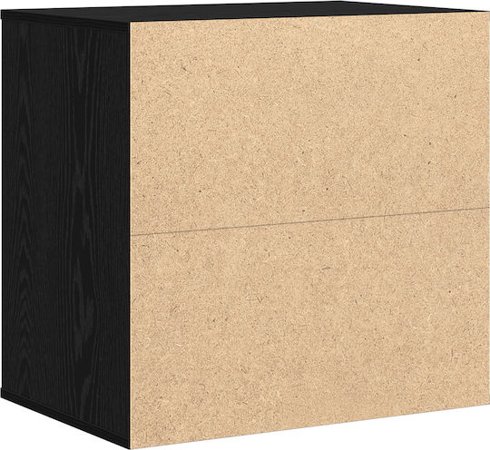 Συρταριέρα Κρεβατοκάμαρας mit 3 Schubladen Black Oak 60x41x58cm