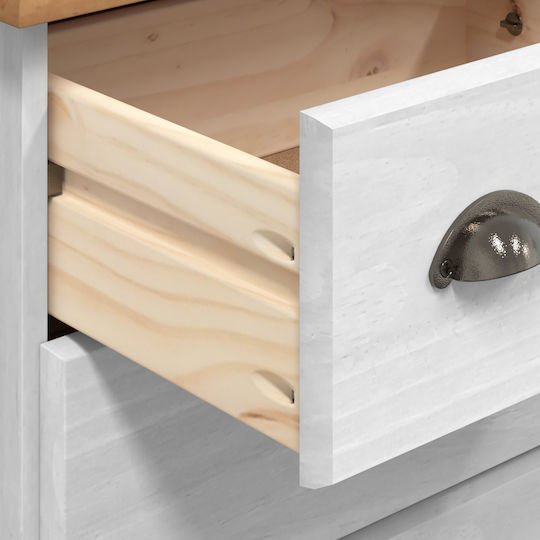 Comoda pentru Dormitor Lemnoasă Alb 91x40x79buc