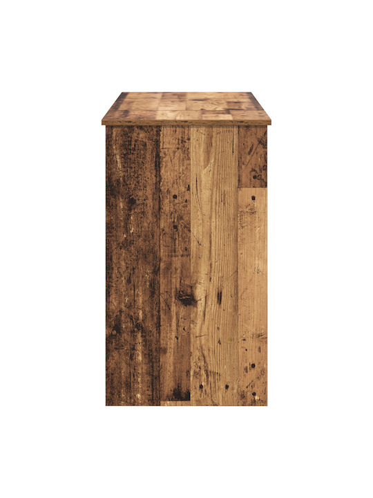Masă De Toaletă De Podea Din Lemn Maro Cu Oglindă 100x45x76cm