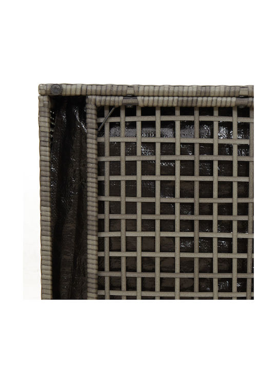 Gartenhocker Würfel Außeneinsatz Rattan mit Grau und Marine Kissen 50x50x50cm
