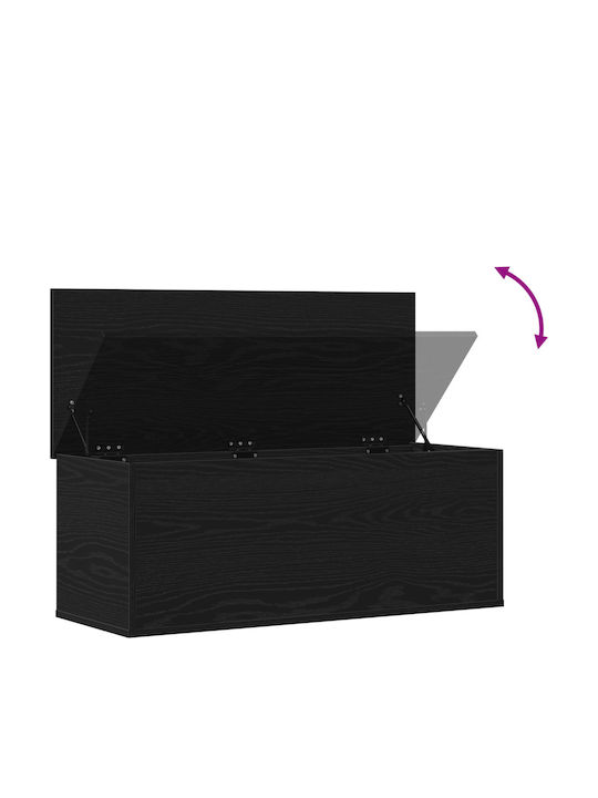 vidaXL Wooden Decorative Trunk Black 90x35x35cm