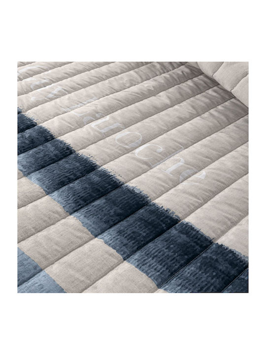 Guy Laroche Santiago Coverlet Queen Size Microfiber Denim 220x240cm