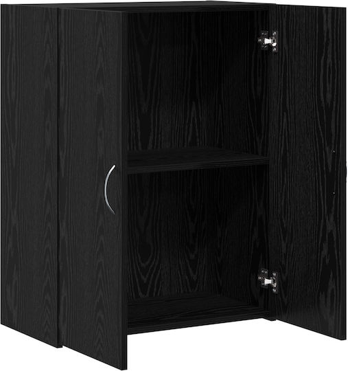 Дървен Черен Офисен Шкаф 60x32x77.5см