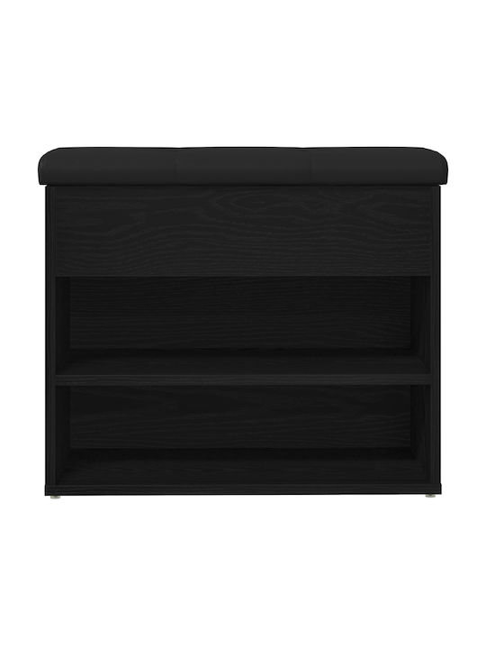 Έπιπλο Εισόδου με Παγκάκι Μαύρο Δρυς 60x30x48εκ.