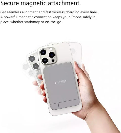 Tech-Protect PB15 MagSafe Power Bank 10000mAh 15W με Θύρα USB-C Γκρι