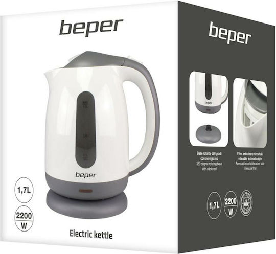 Beper Βραστήρας 1.7lt 2200W Λευκός