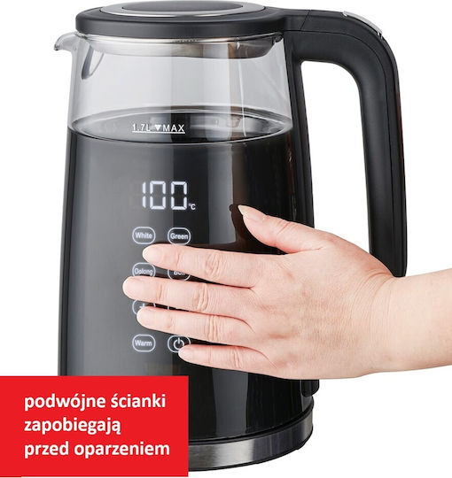 Maestro Βραστήρας 1.7lt 2200W Μαύρος