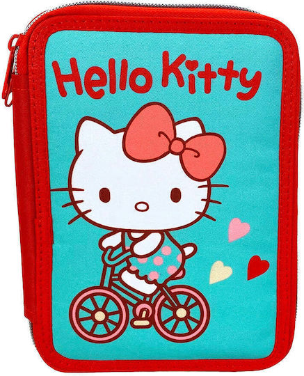 Gim Hello Kitty Sweetheart Pencil Case with 2 Compartments Light Blue