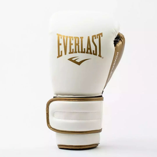 Everlast Powerlock Γάντια Πυγμαχίας για Αγώνα Λευκά