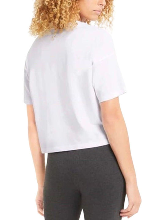 Logo Damen Crop T-Shirt Weiß
